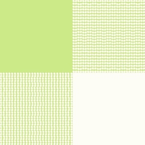 Fun Pearls and Dots Textured Buffalo Checks Pastel Colors Mix Large Whimsical Funky Retro Checks Pattern in Baby Colors Honeydew Green D4E88B Natural White Ivory FEFDF4 Fresh Modern Geometric Abstract