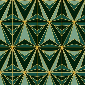 LARGE NEO DECO - TEAL, GREEN, GOLD EFFECT