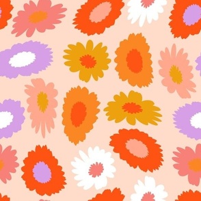 RETRO FLOWERS-PEACH