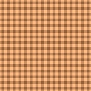 Small Gingham Pattern - Cinnamon Spice and Orange Sherbet