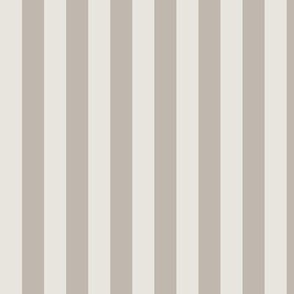 Vertical Awning Stripe Pattern - White Dove and Silver Dollar