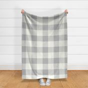 Fun Pearls and Dots Textured Buffalo Checks Earth Tones Mix Large Whimsical Funky Retro Checks Pattern in Neutral Colors Cool Gray Silver BBBCBC Natural Ivory White Beige FEFDF4 Subtle Modern Geometric Abstract