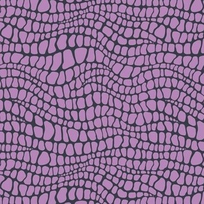 Alligator Pattern - Dusty Lilac and Charcoal