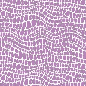 Alligator Pattern - Dusty Lilac and White