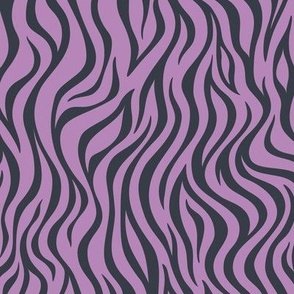 Zebra Stripe Pattern - Dusty Lilac and Charcoal