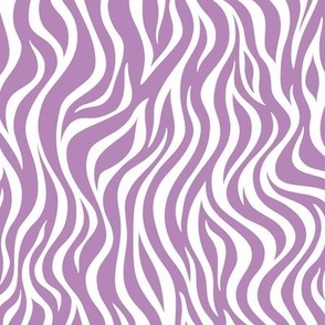 Zebra Stripe Pattern - Dusty Lilac and White
