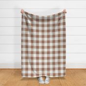 Fun Pearls and Dots Textured Buffalo Checks Earth Tones Mix Large 2 Whimsical Funky Retro Checks Pattern in Neutral Colors Mocha Brown Red Brown 957663 Chantilly Lace Ivory White Beige Gray F5F5EF Subtle Modern Geometric Abstract