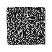 Boho Paisley Ikat Black Large