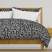 Boho Paisley Ikat Black Large