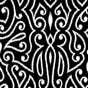 Boho Paisley Ikat Black Large