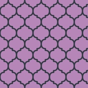 Moroccan Tile Pattern - Dusty Lilac and Charcoal