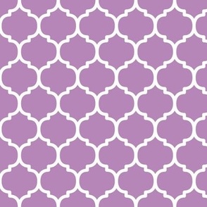 Moroccan Tile Pattern - Dusty Lilac and White
