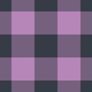 Jumbo Gingham Pattern - Dusty Lilac and Charcoal