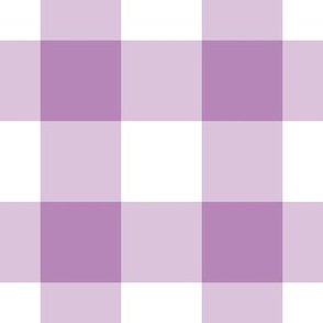 Jumbo Gingham Pattern - Dusty Lilac and White