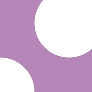 Jumbo Polka Dot Pattern - Dusty Lilac and White