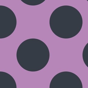 Large Polka Dot Pattern - Dusty Lilac and Charcoal