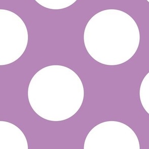 Large Polka Dot Pattern - Dusty Lilac and White