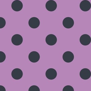 Big Polka Dot Pattern - Dusty Lilac and Charcoal