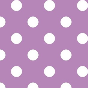 Big Polka Dot Pattern - Dusty Lilac and White