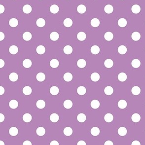 Polka Dot Pattern - Dusty Lilac and White