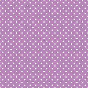 Tiny Polka Dot Pattern - Dusty Lilac and White