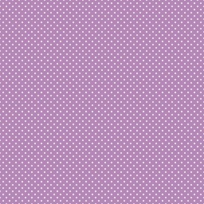 Micro Polka Dot Pattern - Dusty Lilac and White