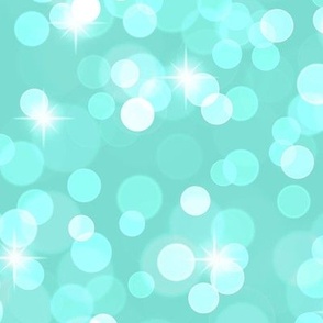 Large Sparkly Bokeh Pattern - Turquoise Color