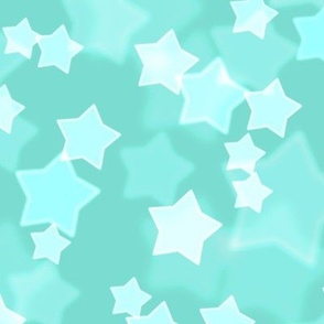 Large Starry Bokeh Pattern - Turquoise Color