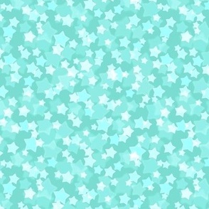 Small Starry Bokeh Pattern - Turquoise Color