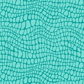 Alligator Pattern - Turquoise and Deep Turquoise