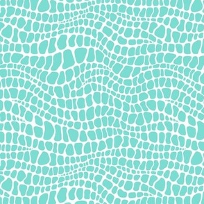 Alligator Pattern - Turquoise and White