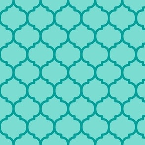Moroccan Tile Pattern - Turquoise and Deep Turquoise