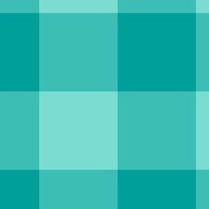 Extra Jumbo Gingham Pattern - Turquoise and Deep Turquoise