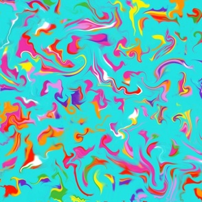 Color Splash Swirls-Turquoise-Large Scale
