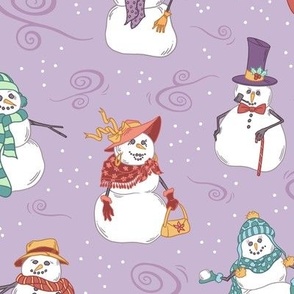 Snowmen & Snowomen - Purple