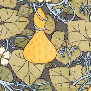 gourds in vines, on griege