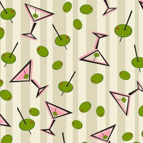  Lulu Martinis and Olives (Pink) - Large