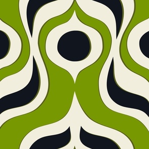 Eidos - 70s Op Art Ogee (Green) - Large