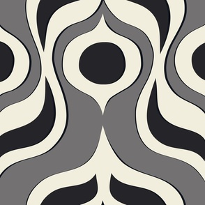 Eidos - 70s Op Art Ogee (Grey) - Large