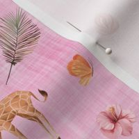 safari tropical pink linen