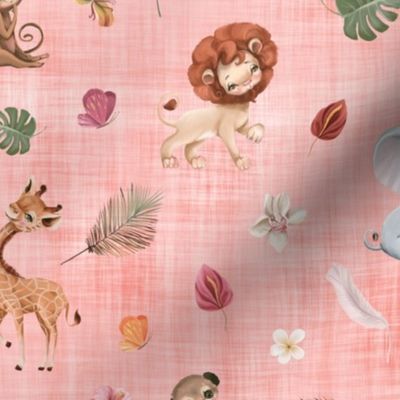 safari tropical peach linen