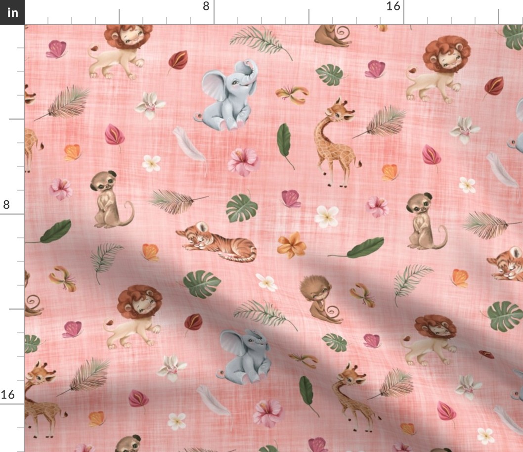 safari tropical peach linen