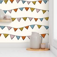 Bunting  Garland V1 - Colorful Celebration Party Decor in Stripes or Birthday Party - Medium