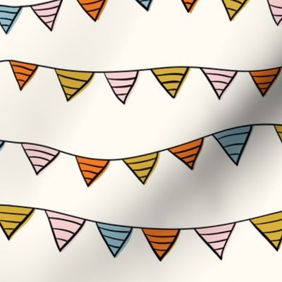 Bunting  Garland V1 - Colorful Celebration Party Decor in Stripes or Birthday Party - Medium