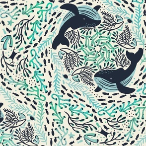Humpback whale - turquoise 
