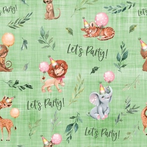 safari lets party green linen