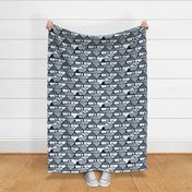 Panda Noodle Navy Blue and White Large- Novelty Kawaii Pandas- Geometric Cute Animals