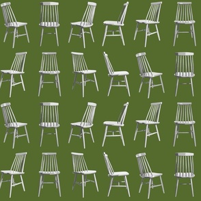 Small Mid Century Chairs on Avocado Green