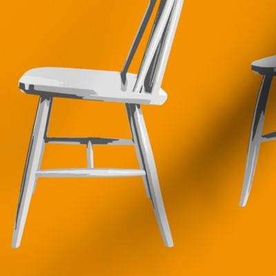 Small Mid Century Chairs on Orange