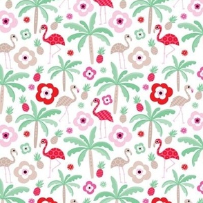 Hot summer flamingo pineapple palm tree pattern SMALL 